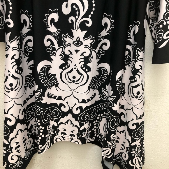 White Mark Size 2XL Black & White Scoop Neckline Dress - Picture 8 of 11